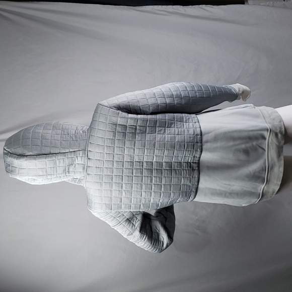 The North Face Womens Large Pull Over Quilted Hoodie Sweater Grey - Picture 5 of 6